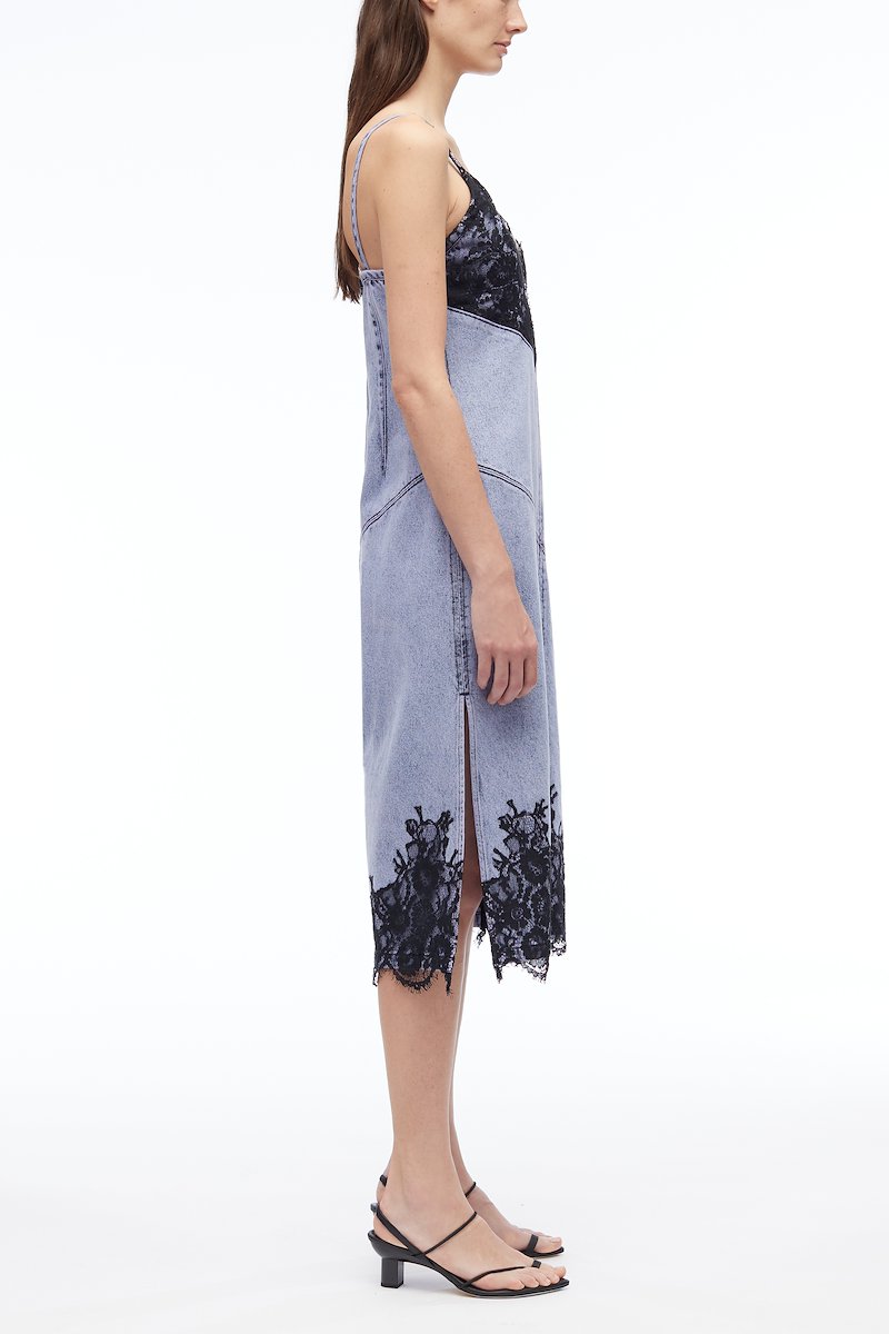 Overdyed Denim Slip Dress-blue #1 Overdyed Denim Slip Dress, null- 1