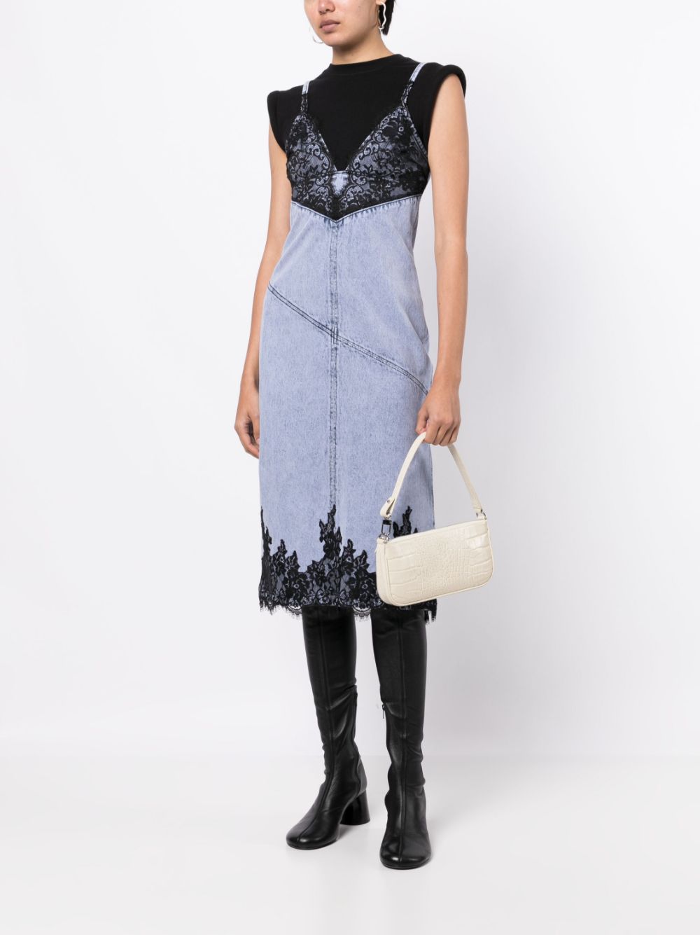 3.1 Phillip Lim Jurk met bloemenkant - Blauw