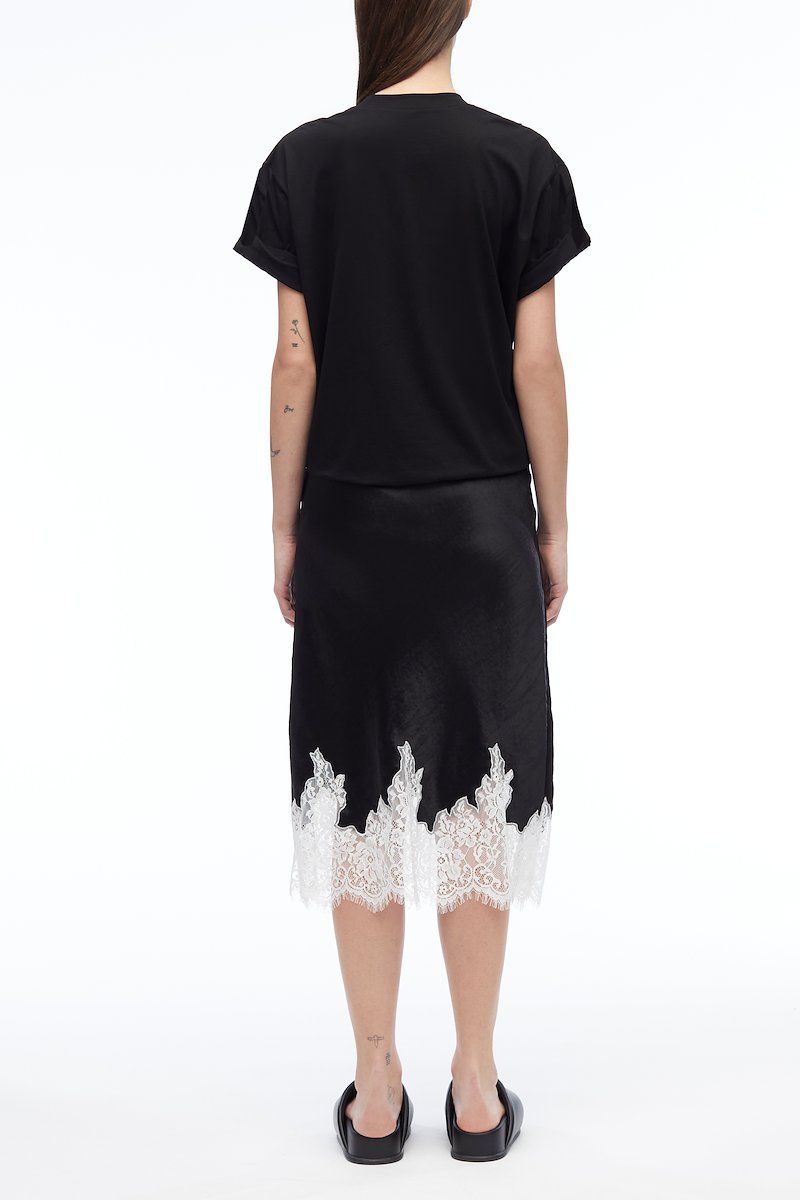 Draped T-Shirt Slip Combo Dress-black #0 Draped T-Shirt Slip Combo Dress, null- 2