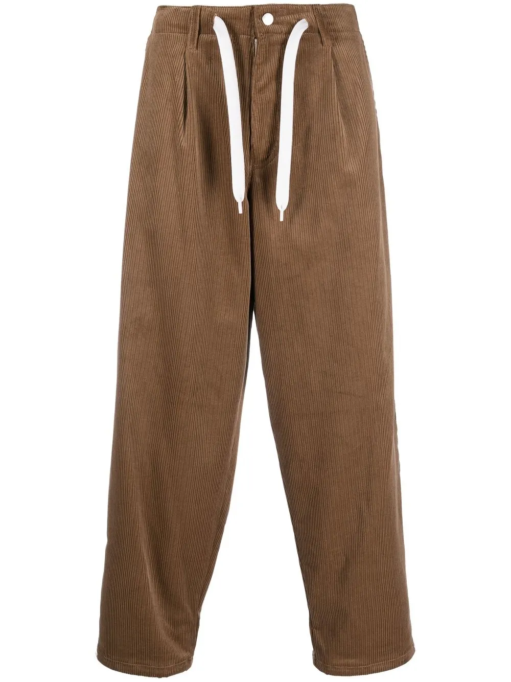 

Emporio Armani pleated corduroy cotton trousers - Brown