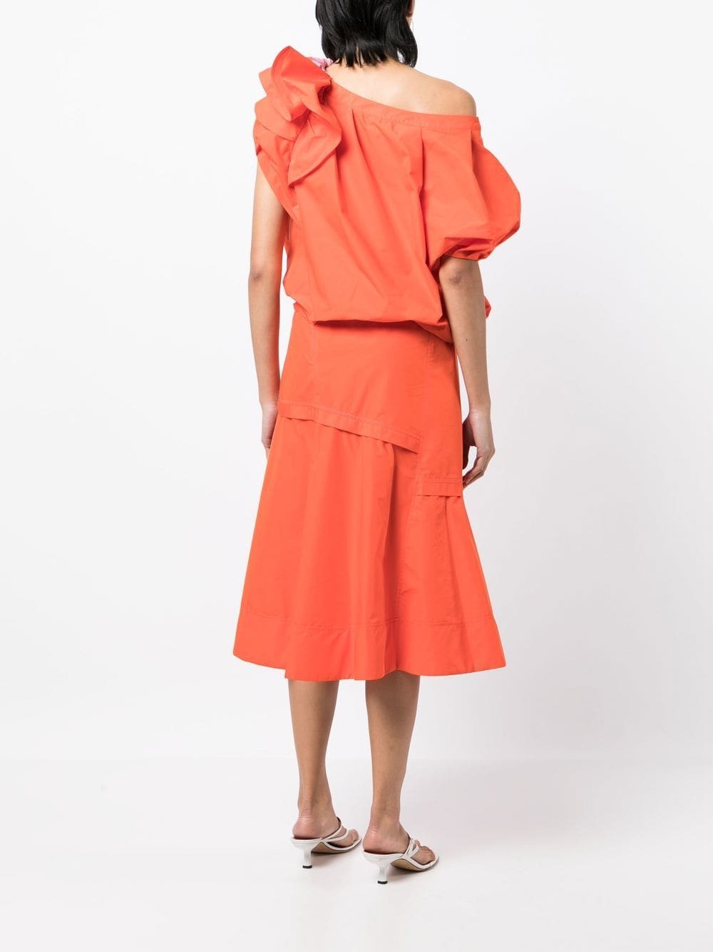 Shop 3.1 Phillip Lim / フィリップ リム Gathered-detail Off-shoulder Dress In Orange