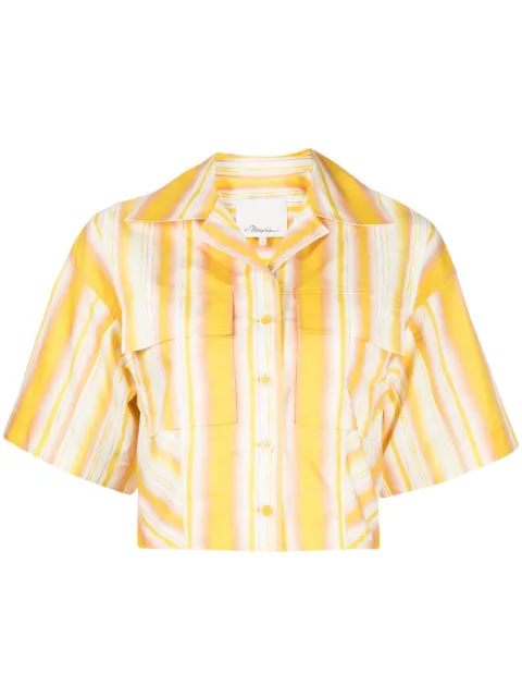 3.1 Phillip Lim striped cropped cotton shirt