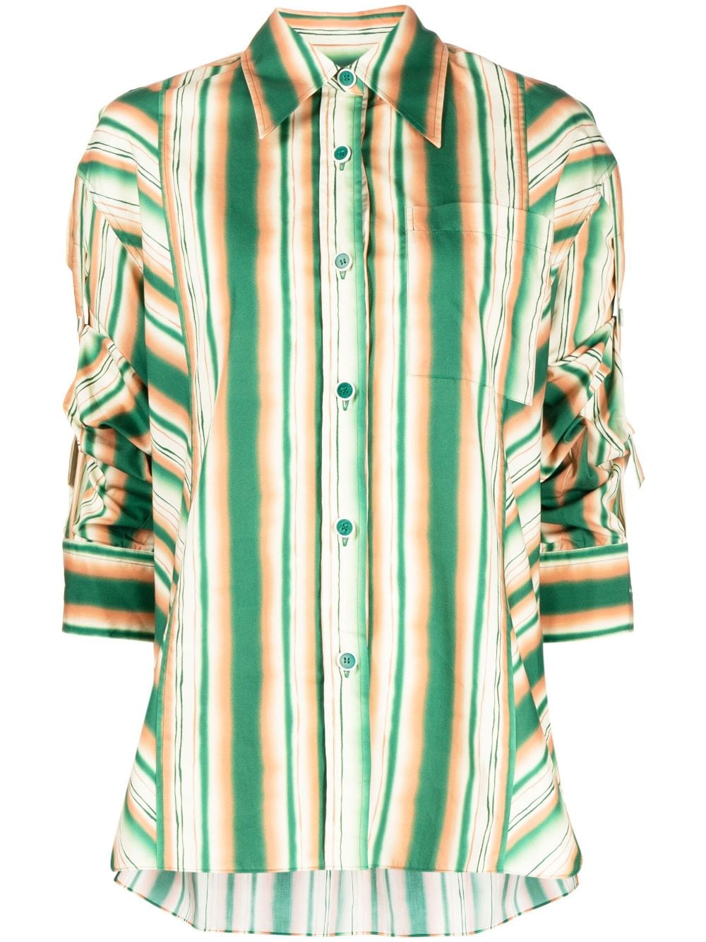 3.1 Phillip Lim / フィリップ リム Striped Long-sleeve Shirt In Green