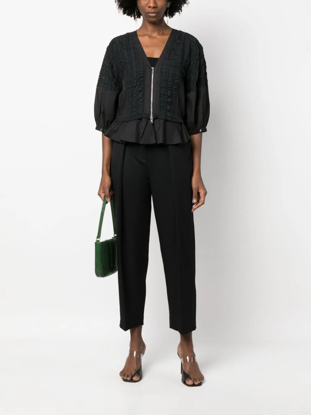3.1 Phillip Lim Top met pofmouwen - Zwart