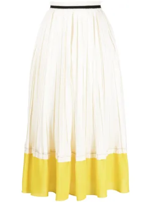 Whistles satin outlet pleated skirt yellow