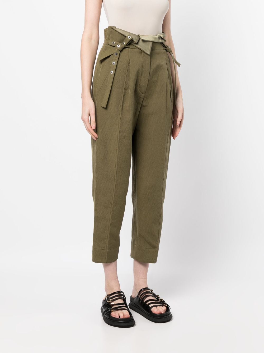 Shop 3.1 Phillip Lim / フィリップ リム Paperbag Cotton-linen Trousers In Green