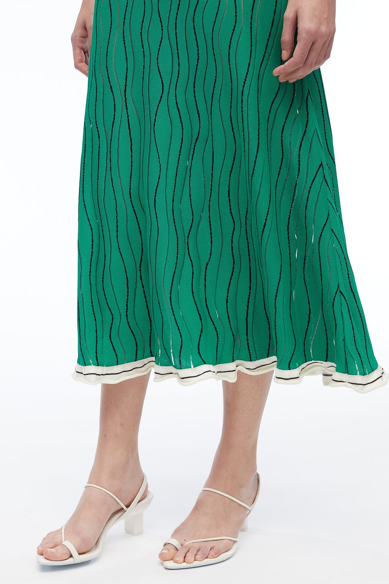 Art Nouveau Jacquard Polo Dress-green #0 Art Nouveau Jacquard Polo Dress, null- 4