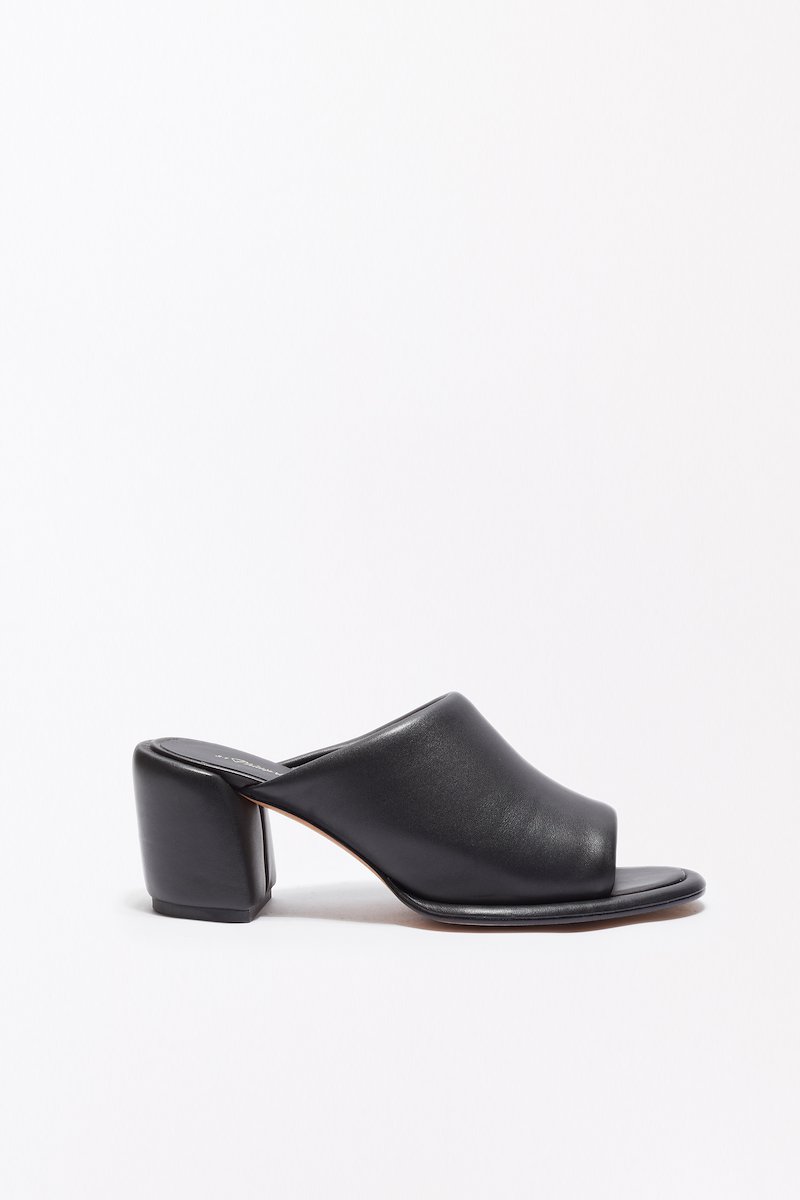 Naomi Pillow Petite Mule-black #0 Naomi Pillow Petite Mule, Naomi Pillow 70mm leather mules from 3.1 PHILLIP LIM featuring black, calf leather, branded insole, open toe, slip-on style, mid block heel and 70mm.- 0