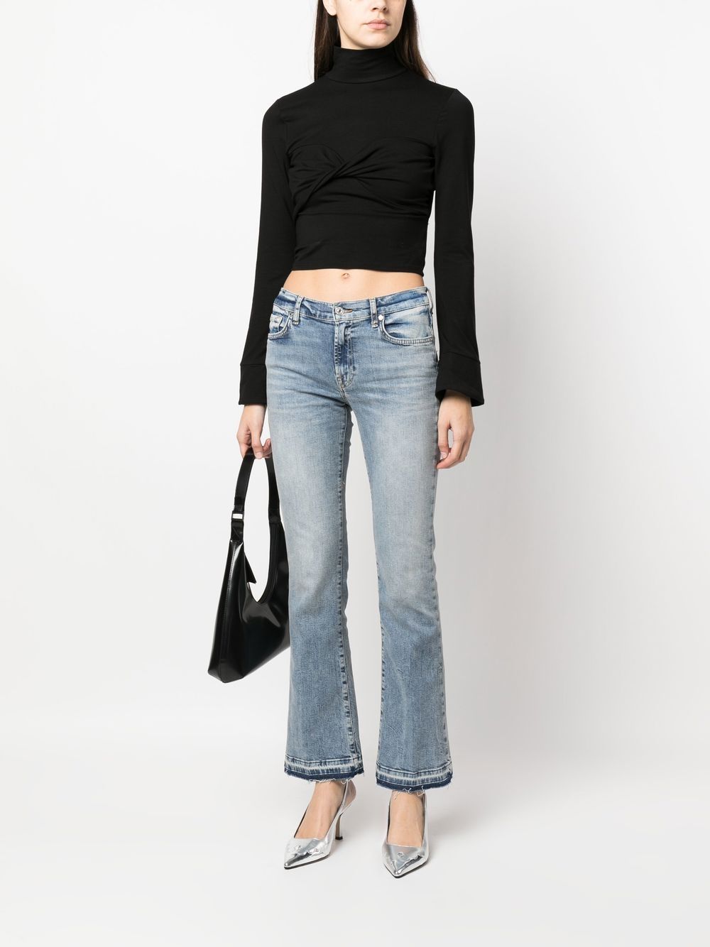 Shop 7 For All Mankind Low-rise Flared Jeans In 蓝色