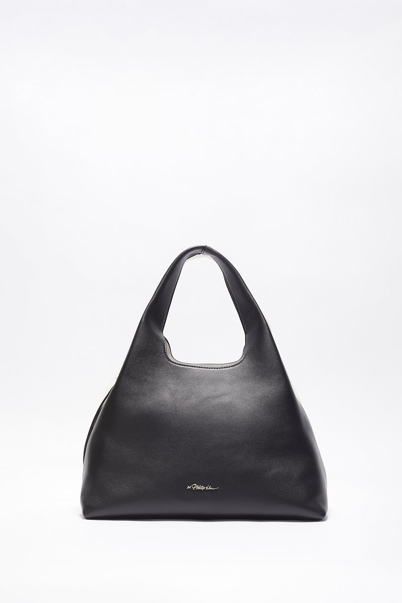 Small Prism Tote-white #0 Small Prism Tote, small Prism tote bag from 3.1 PHILLIP LIM featuring white/black, lambskin, two-tone design, silver-tone logo plaque, side zip fastening, two top handles, main compartment and removable pouch.- 0