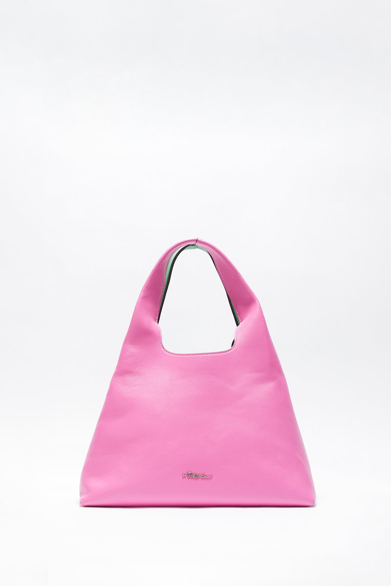 Small Prism Tote-green #0 Small Prism Tote, small Prism tote bag from 3.1 PHILLIP LIM featuring green, pink, lambskin, two-tone design, silver-tone logo plaque, side zip fastening, two top handles, main compartment and removable pouch.- 0