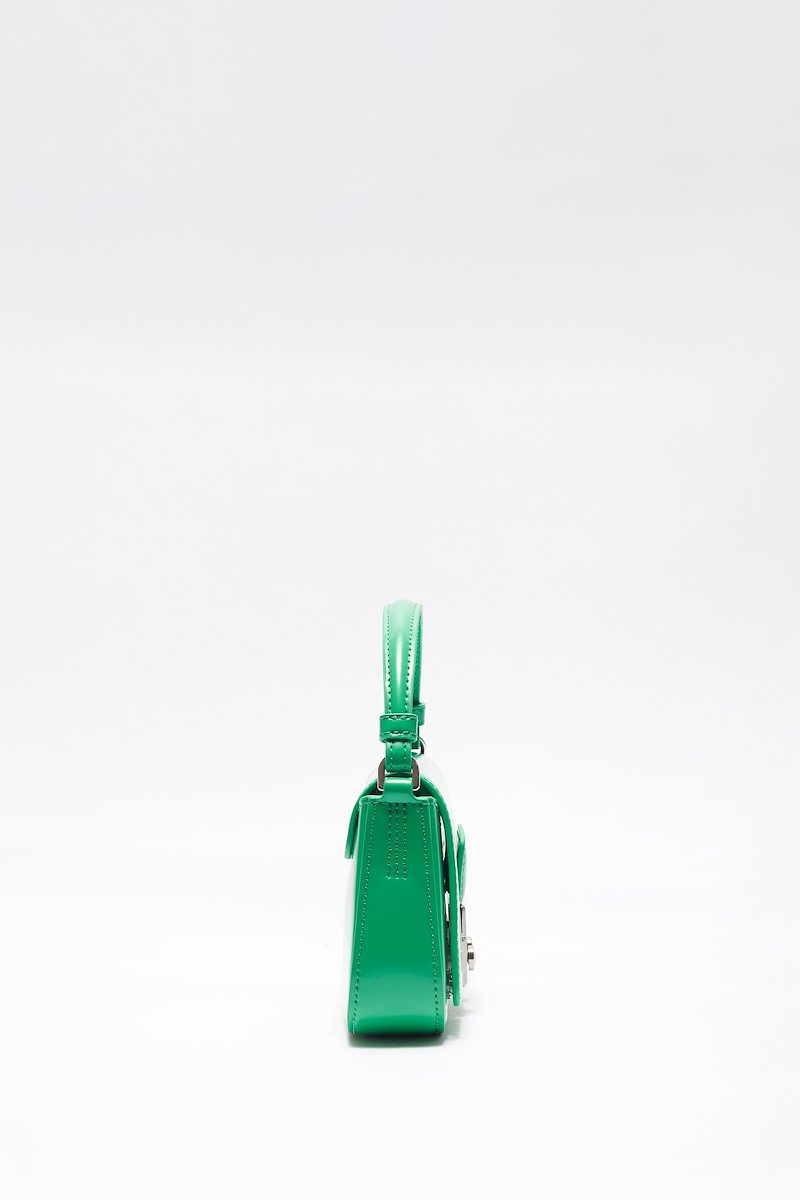 Pashli Micro Chain-green #0 Pashli Micro Chain, small Pashli crossbody bag from 3.1 PHILLIP LIM featuring green, calf leather, logo-engraved silver-tone hardware, foldover top, single top handle, detachable chain-link shoulder strap and main compartment.- 2