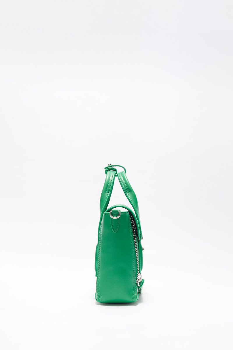 Pashli Mini Satchel-green #0 Pashli Mini Satchel, mini Pashli satchel bag from 3.1 PHILLIP LIM featuring green, calf leather, zip details, silver-tone clasp fastening, two top handles, adjustable detachable shoulder strap and main compartment.- 2
