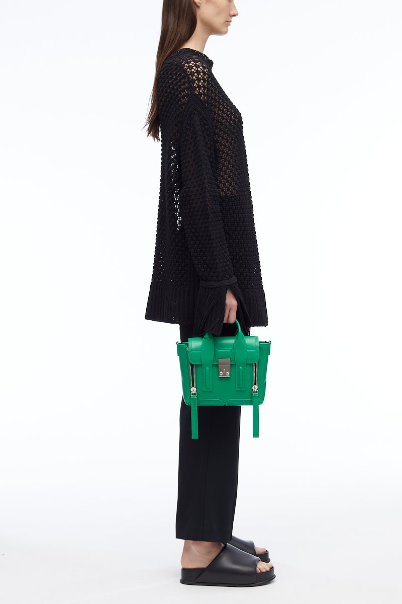 Pashli Mini Satchel-green #1 Pashli Mini Satchel, mini Pashli satchel bag from 3.1 PHILLIP LIM featuring green, calf leather, zip details, silver-tone clasp fastening, two top handles, adjustable detachable shoulder strap and main compartment.- 1