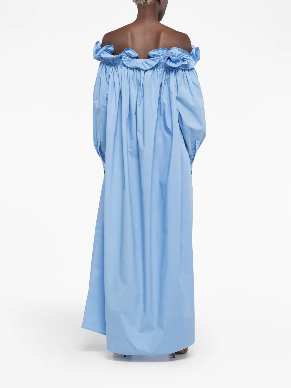 Az Factory + Lutz Huelle Sunset Offtheshoulder Pleated Cottonpoplin