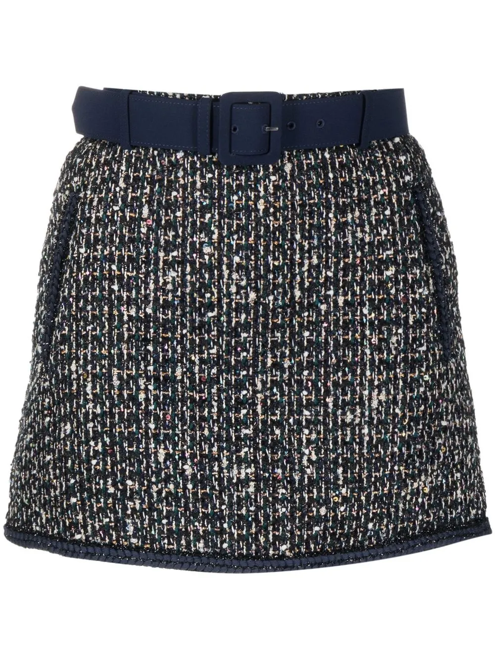 

Self-Portrait belted bouclé miniskirt - Multicolour