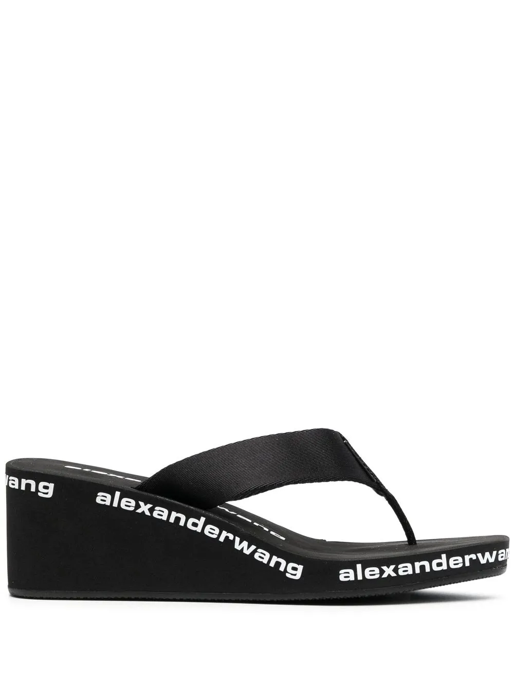 

Alexander Wang logo-trimmed wedge flip-flops - Black
