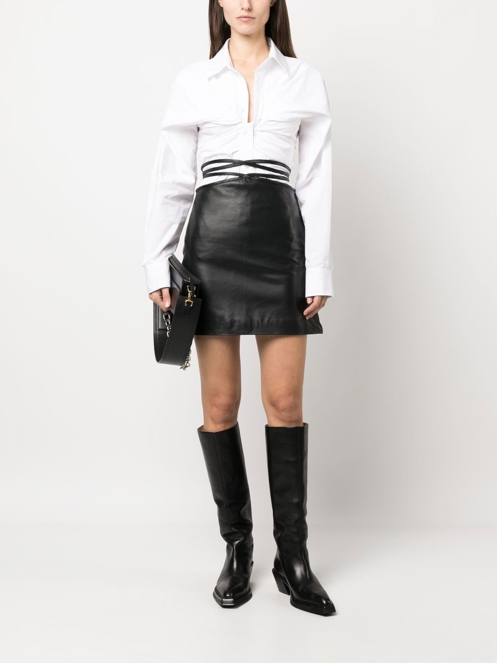 Manokhi Mini-rok met gestrikte taille - Zwart