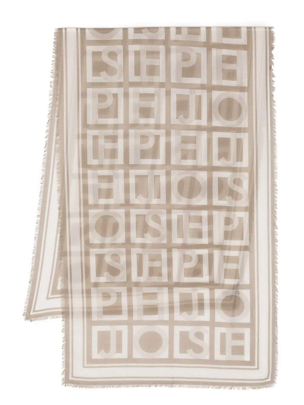 

JOSEPH logo check-print silk-wool scarf - Green