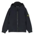 Stone Island Junior logo-patch hooded jacket - Blue