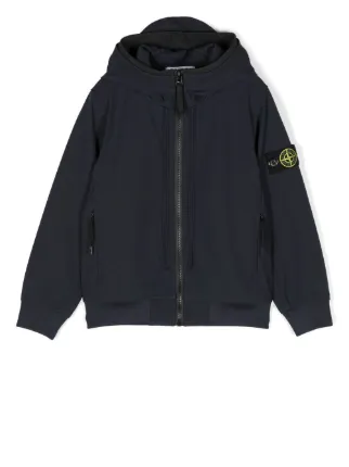 STONE  JUNIOR フードジャケット Stone Island Junior フーデッド ジャケット | ブルー | FARFETCH JP