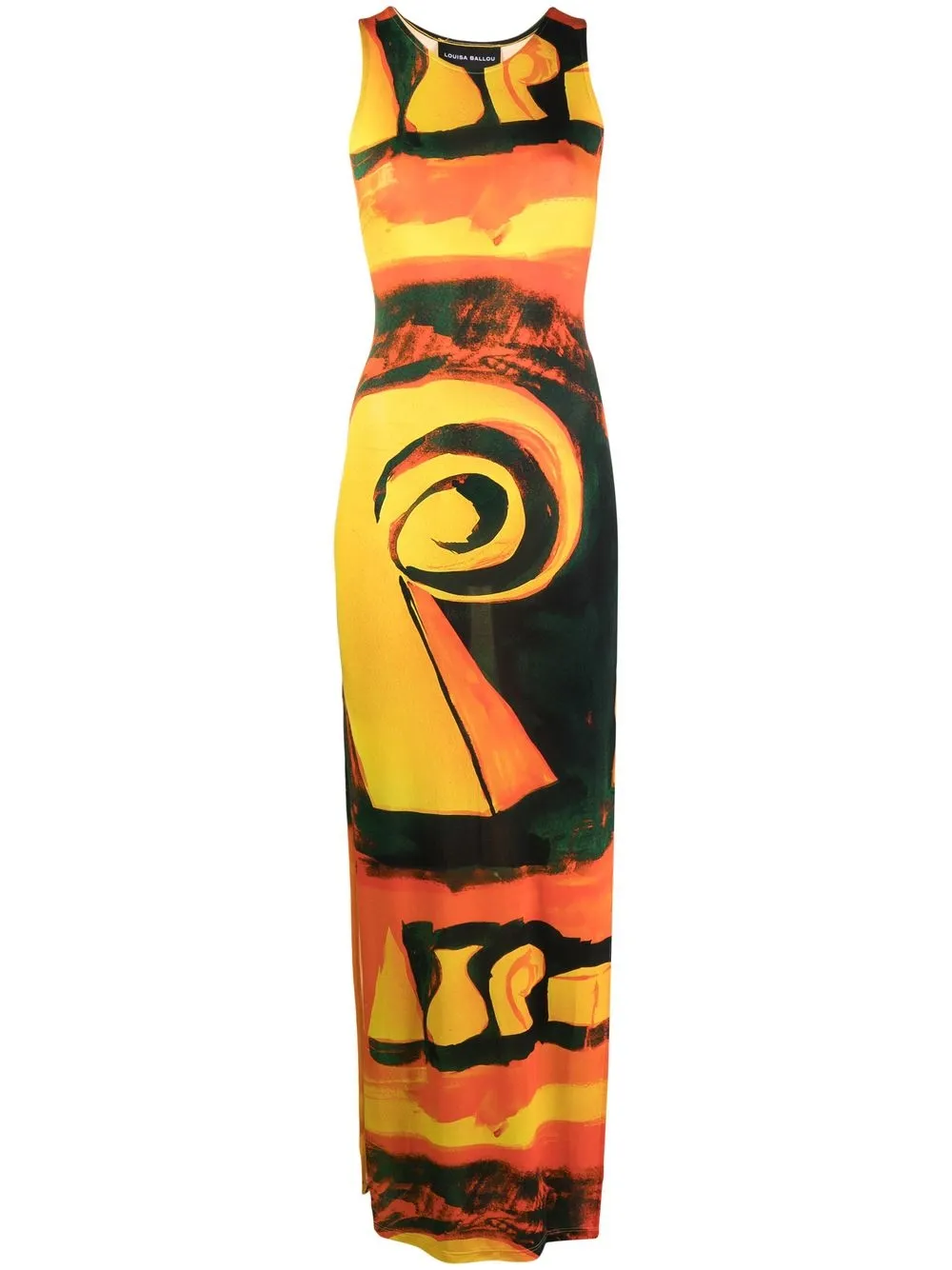 

Louisa Ballou sleeveless printed maxi dress - Yellow