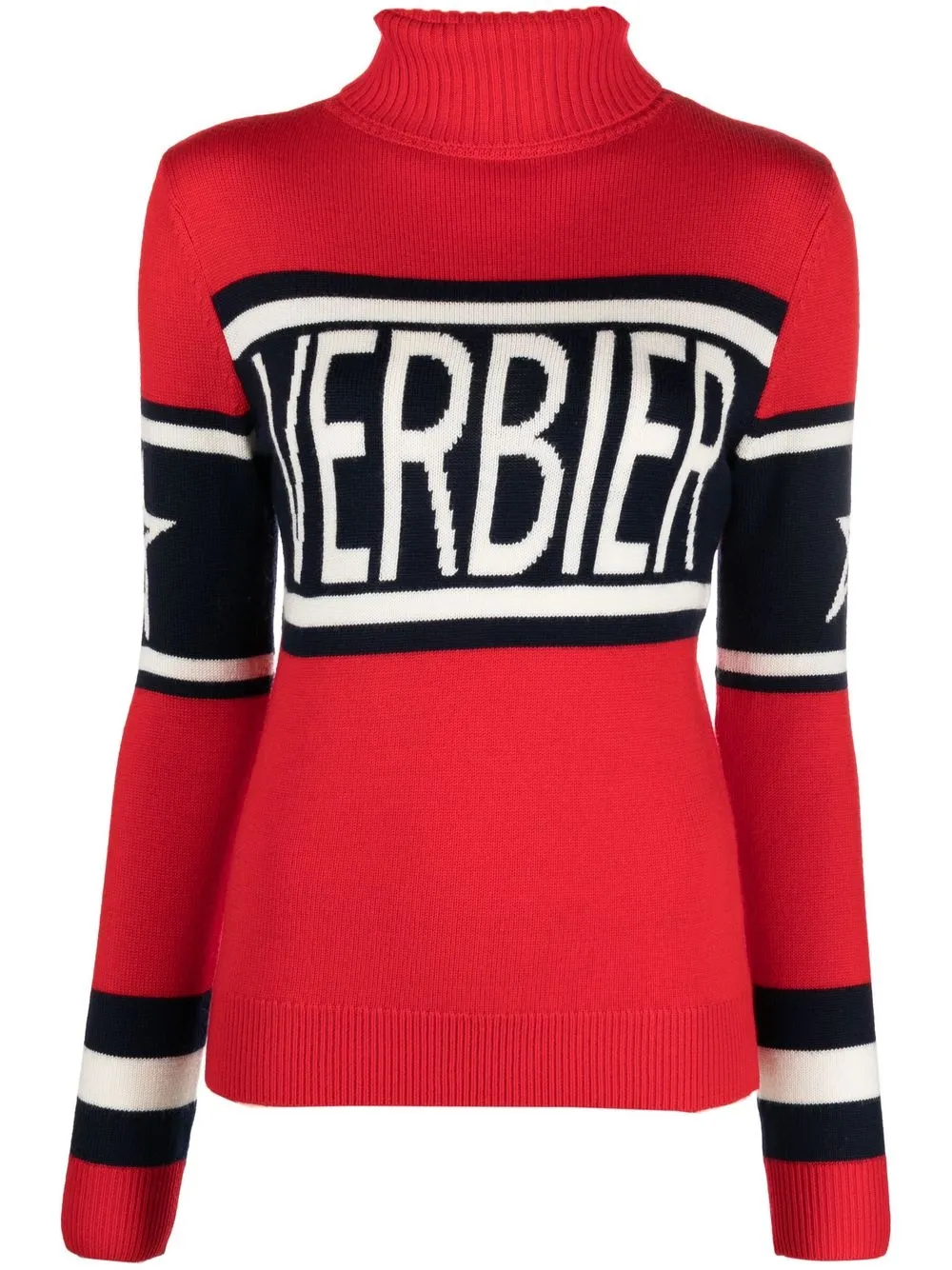 

Perfect Moment intarsia-knit roll-neck jumper - Red