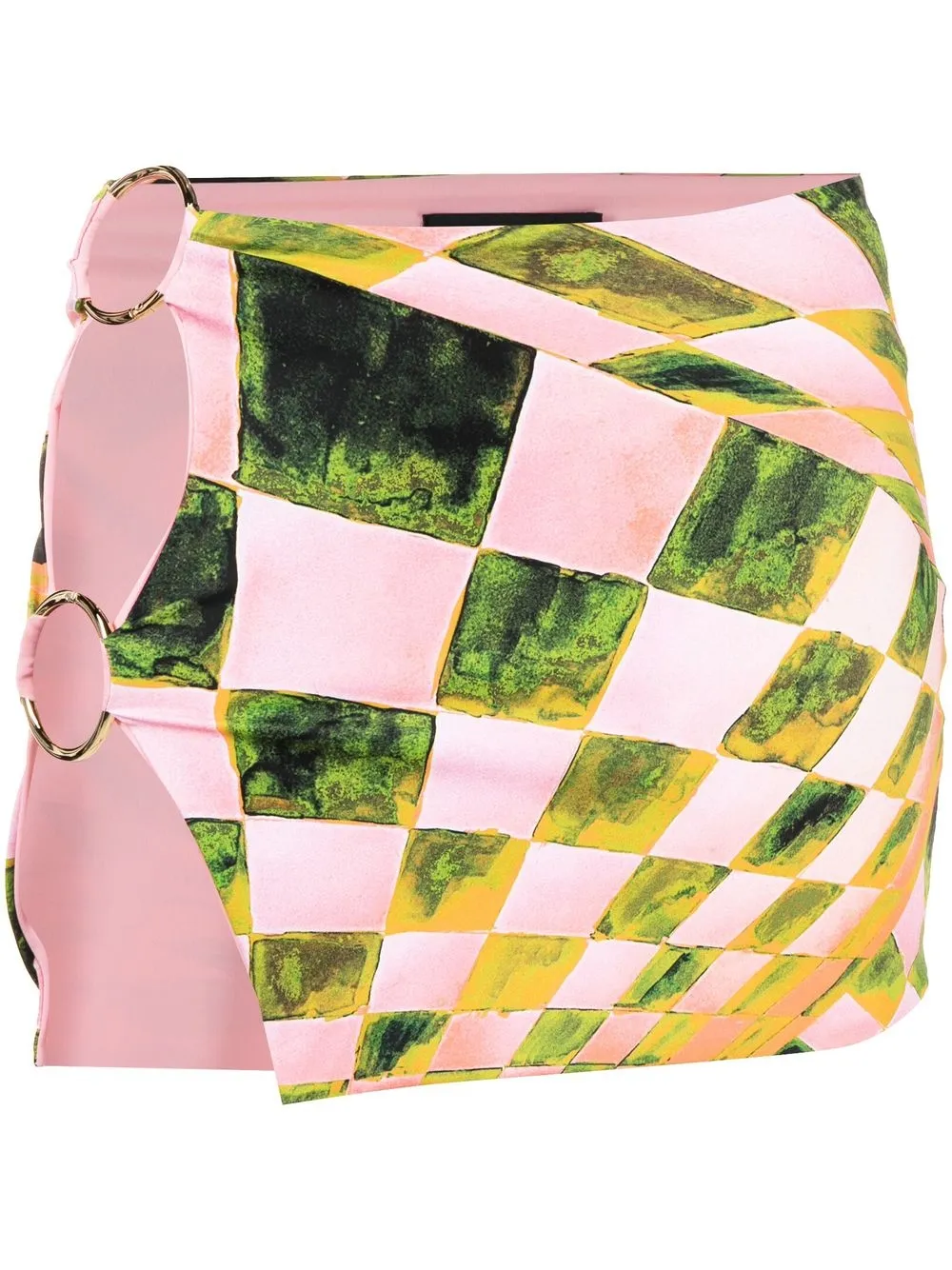 

Louisa Ballou ring-detail slitted mini skirt - Pink