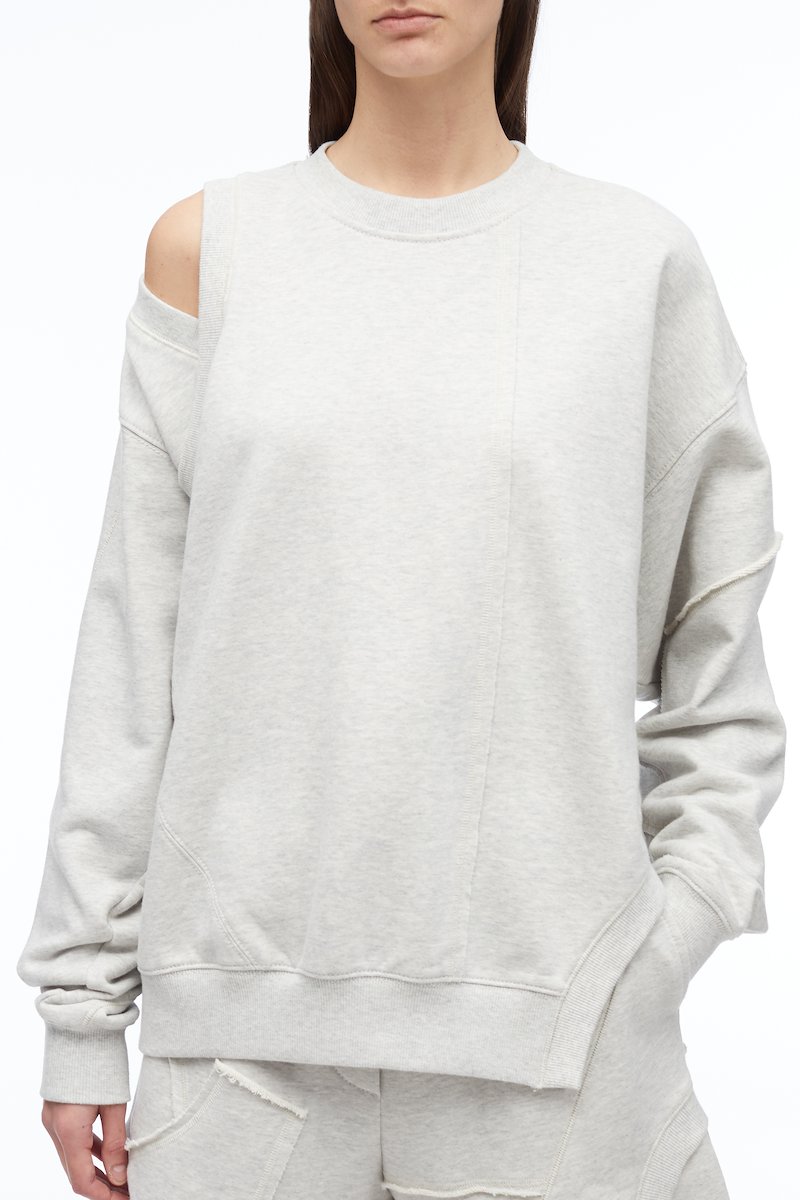 Oversized Patched Crewneck Sweatshirt-grey #0 Oversized Patched Crewneck Sweatshirt, null- 4