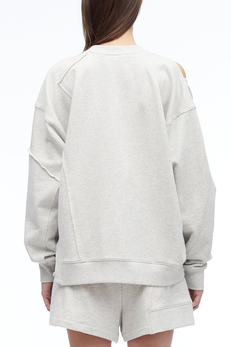 Oversized Patched Crewneck Sweatshirt-grey #1 Oversized Patched Crewneck Sweatshirt, null- 3