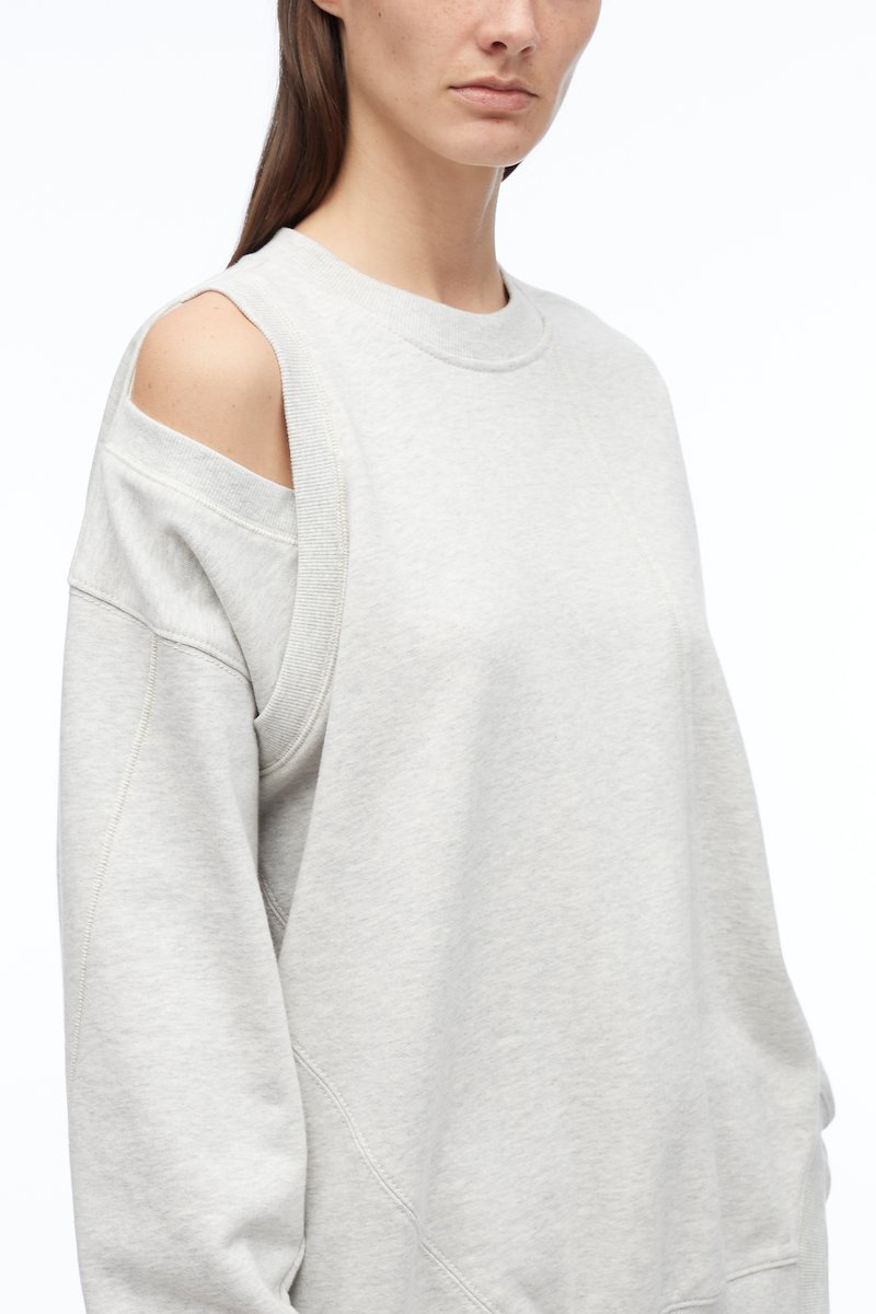 Oversized Patched Crewneck Sweatshirt-grey #1 Oversized Patched Crewneck Sweatshirt, null- 5