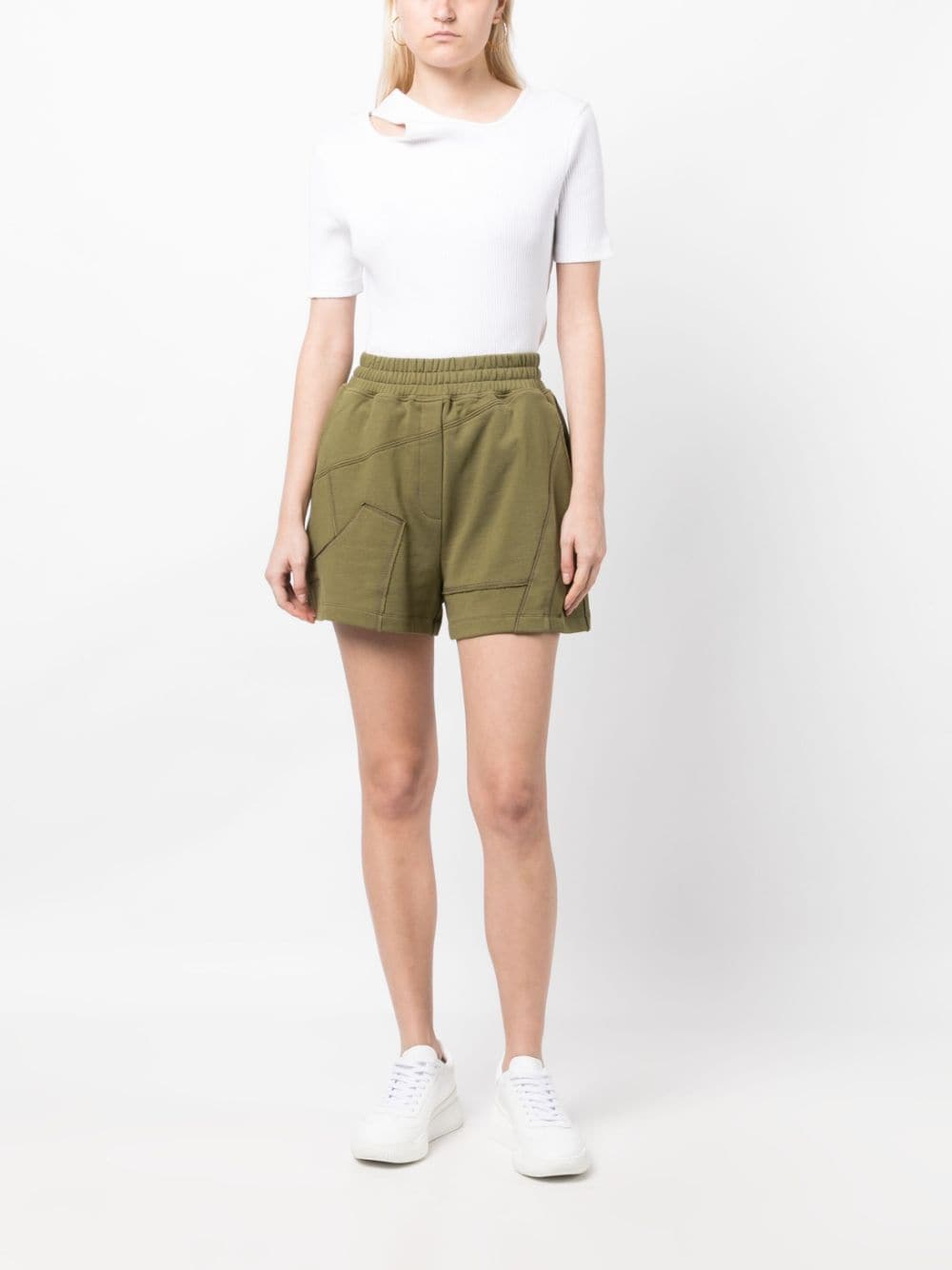 3.1 Phillip Lim Trainingsshorts met vlakken - Groen