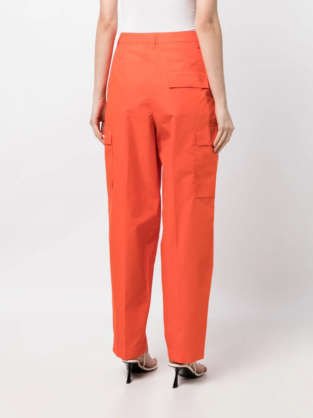 3.1 Phillip Lim Poplin-texture Cargo Trousers In Orange