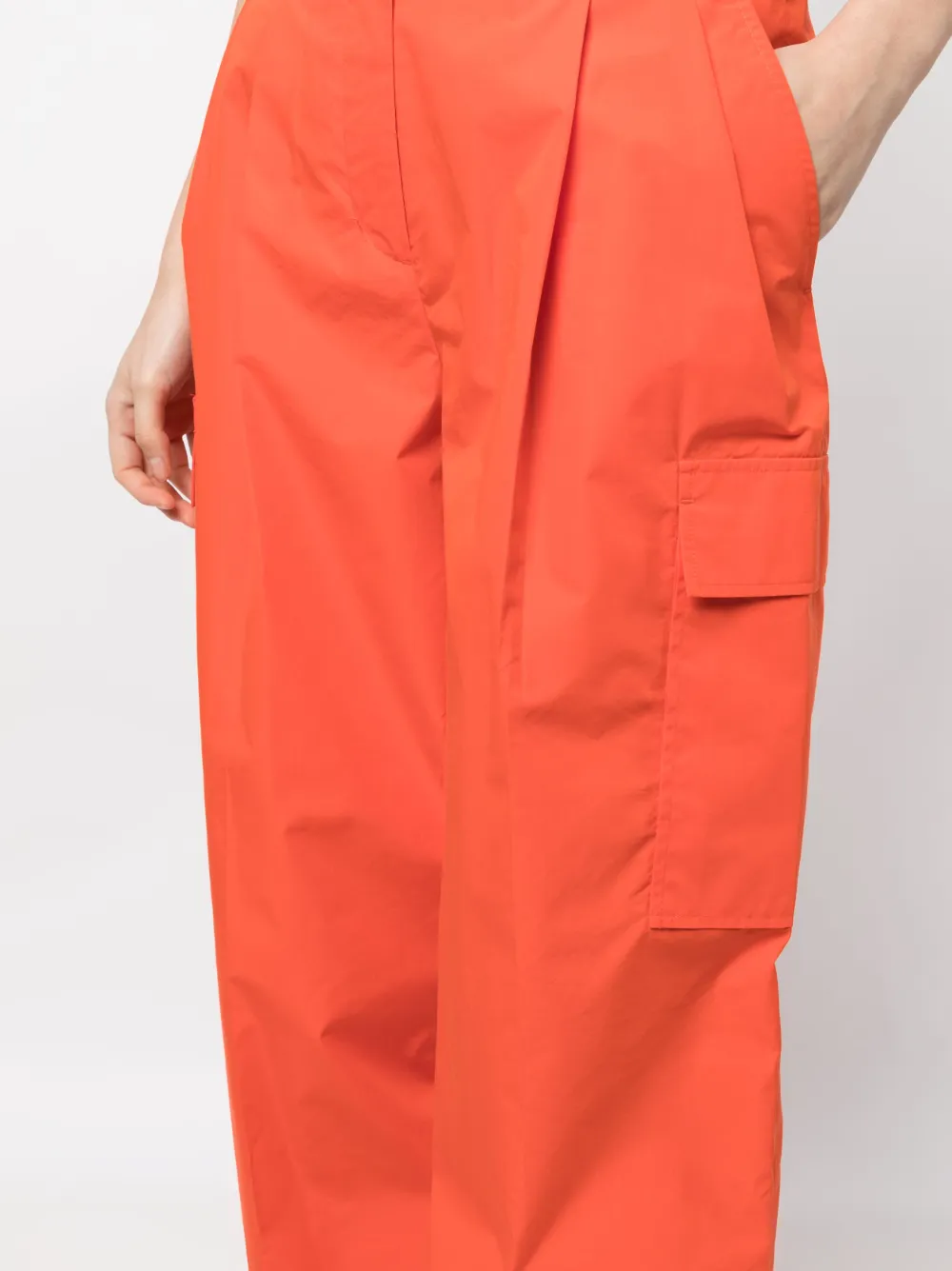 3.1 Phillip Lim Poplin-texture Cargo Trousers In Orange