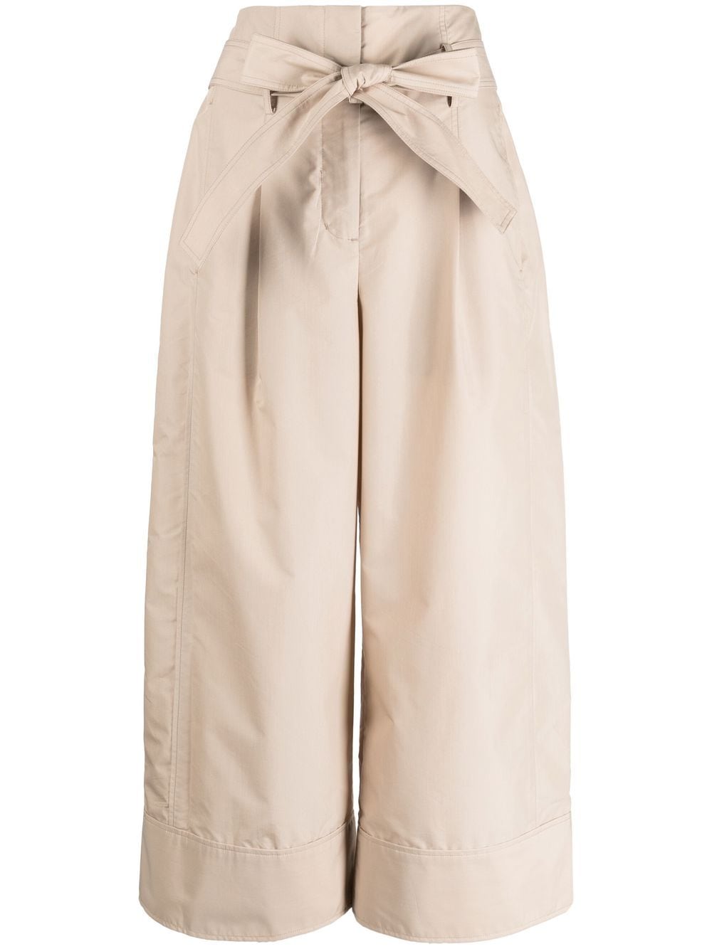 pleat-detail cropped trousers