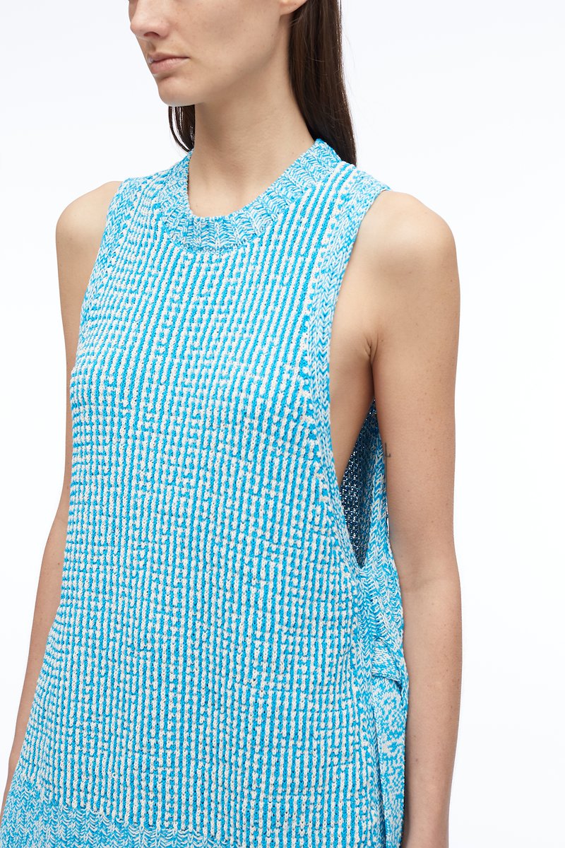 Textured Sleeveless Pullover-blue #1 Textured Sleeveless Pullover, null- 5