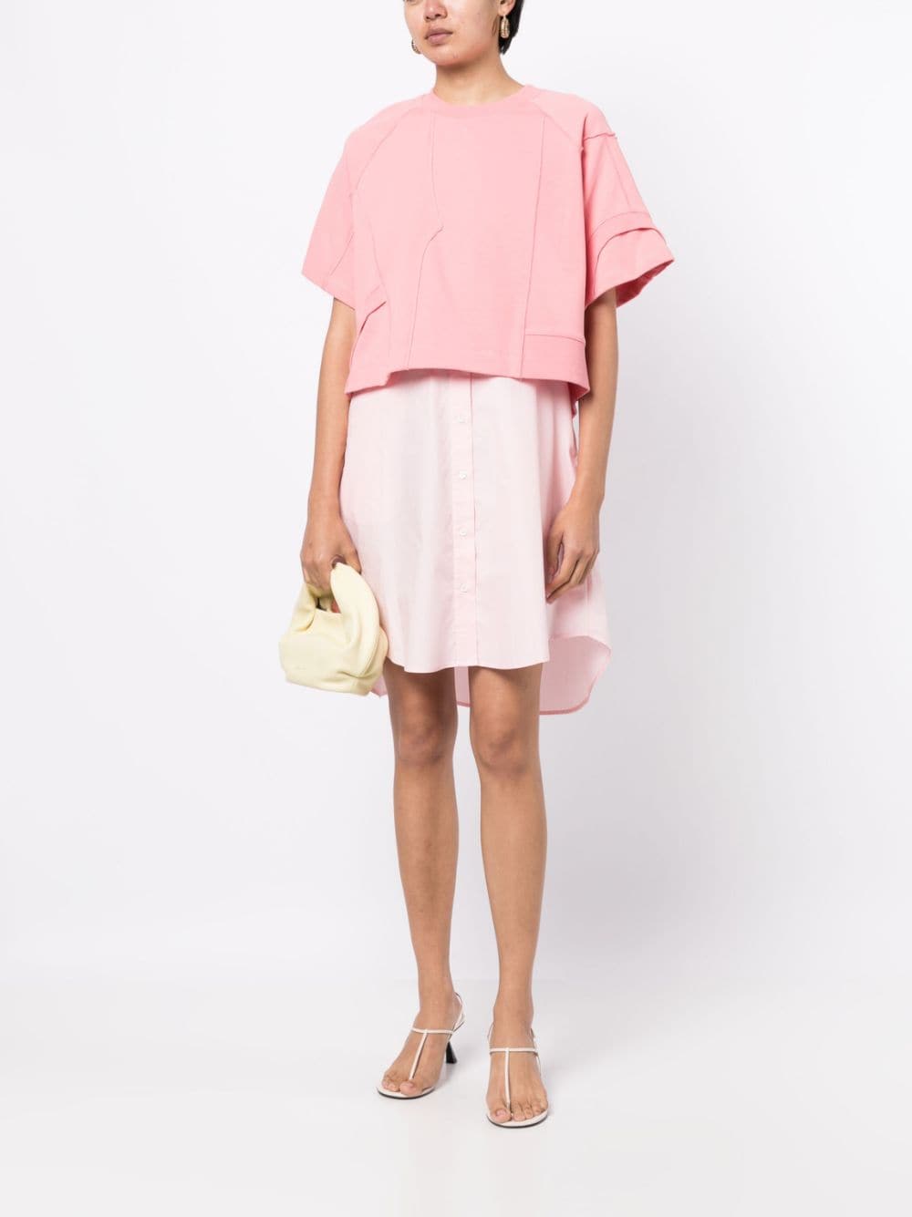 3.1 Phillip Lim T-shirtjurk met patchwork - Roze