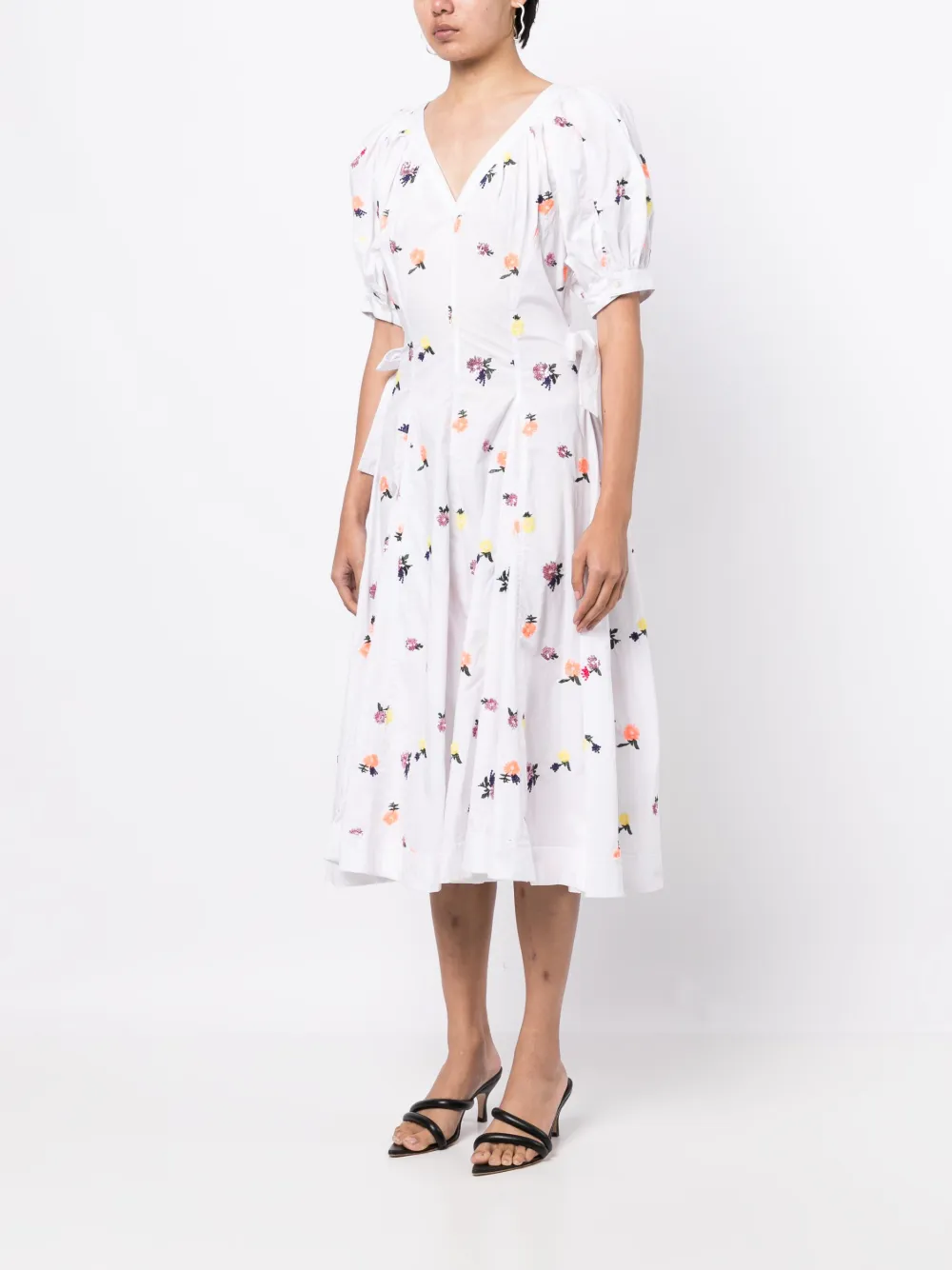 3.1 Phillip Lim Floral-embroidered Puff-sleeved Dress In White