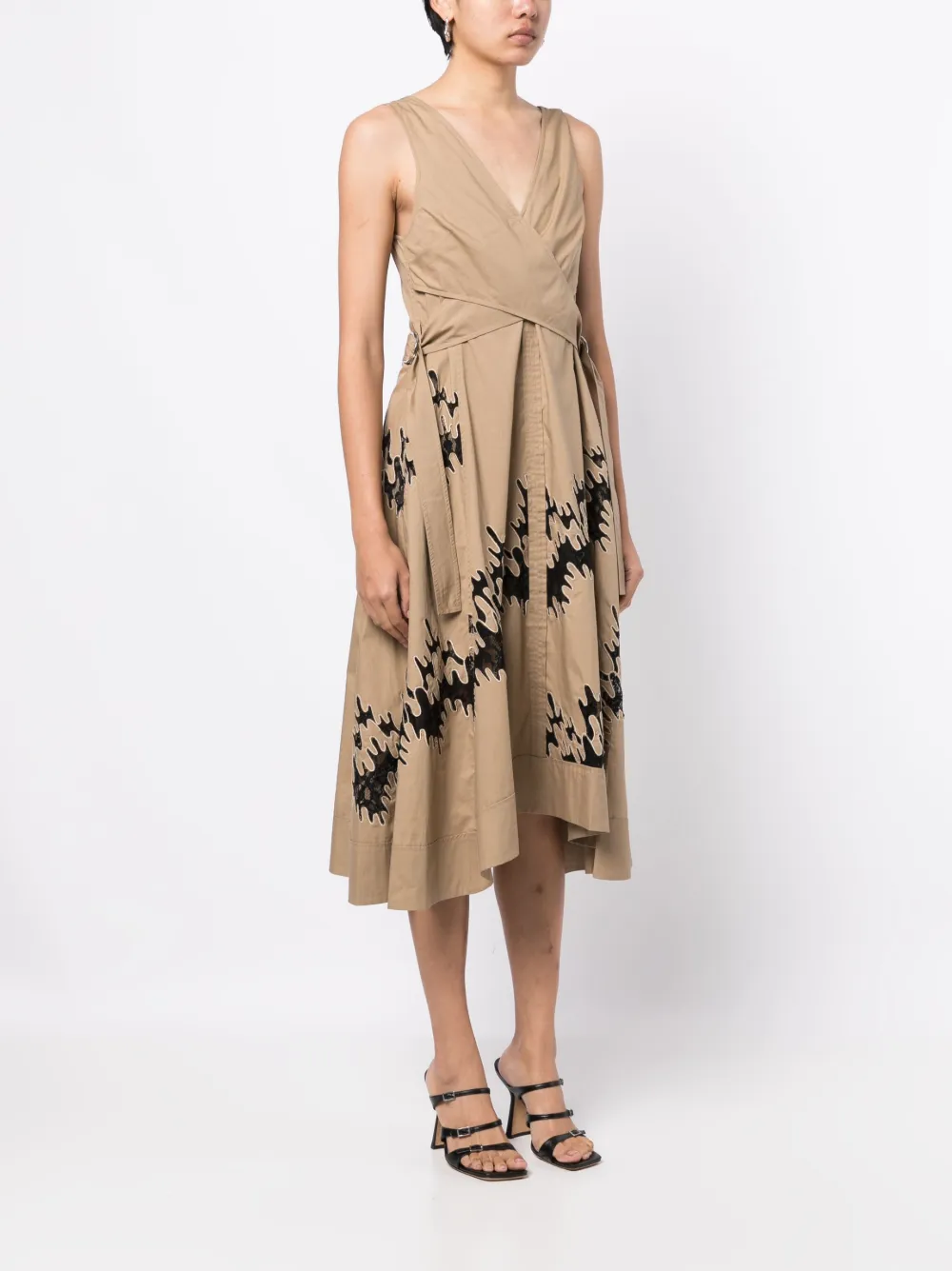 3.1 Phillip Lim Graphic-print Wrap Dress In Brown