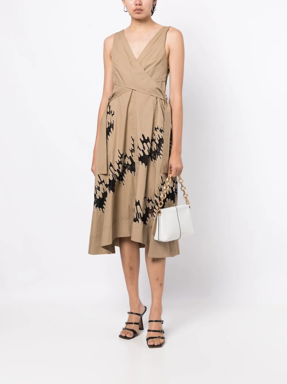 3.1 Phillip Lim Graphic-print Wrap Dress In Brown