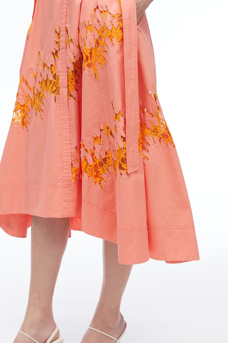 Wrap Front Squiggle Lace Dress-pink #1 Wrap Front Squiggle Lace Dress, null- 3
