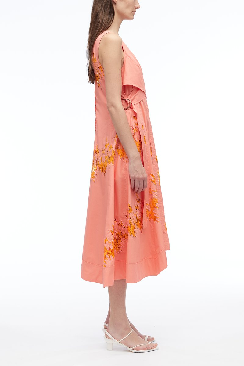 Wrap Front Squiggle Lace Dress-pink #1 Wrap Front Squiggle Lace Dress, null- 1