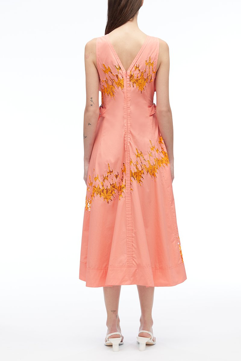 Wrap Front Squiggle Lace Dress-pink #0 Wrap Front Squiggle Lace Dress, null- 2
