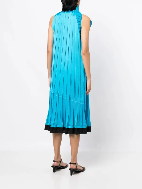 Tibi pleated sleeveless clearance dress