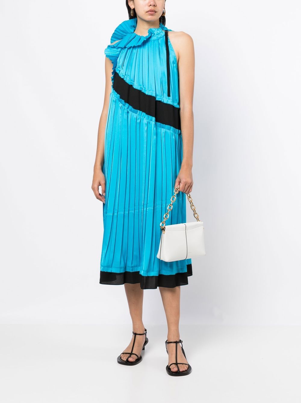 Shop 3.1 Phillip Lim / フィリップ リム Fully-pleated Sleeveless Midi Dress In Blue