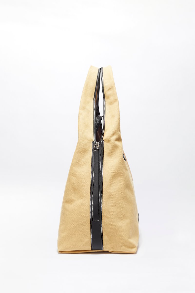 Large Prism Tote-brown #1 Large Prism Tote, large Prism tote bag from 3.1 PHILLIP LIM featuring coffee brown, beige, two-tone design, logo patch to the front, side zip fastening, two top handles, thin shoulder straps, main compartment and removable pouch.- 1
