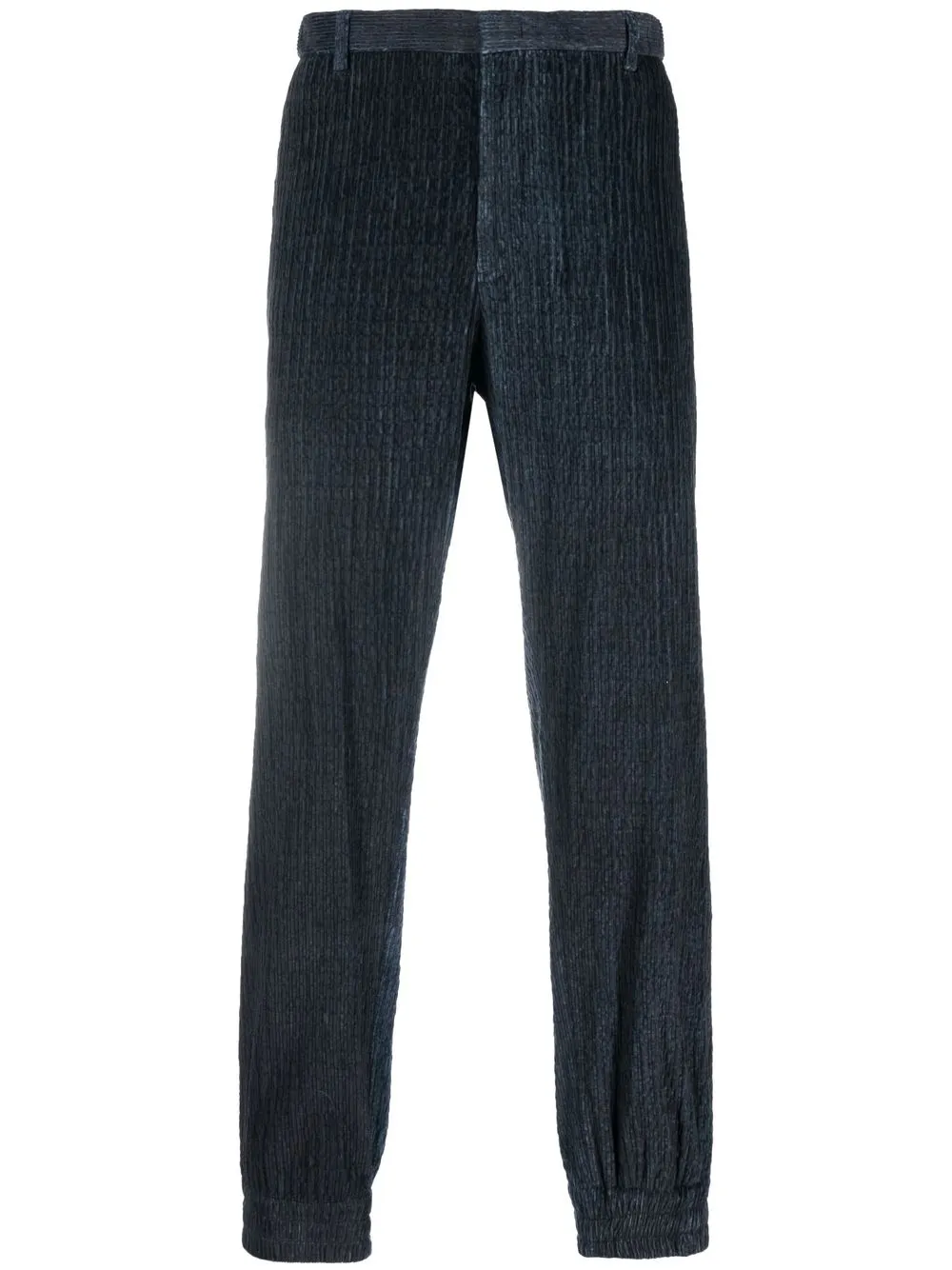 

Emporio Armani crinkle-effect straight-leg trousers - Blue