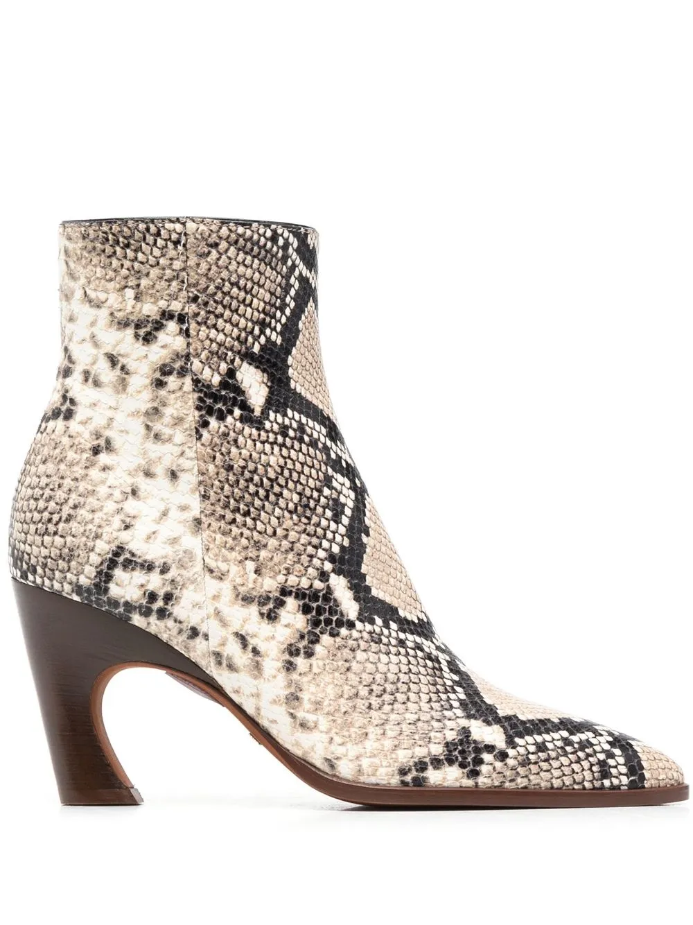 Chloé 80mm Heeled Ankle Boots In Neutral