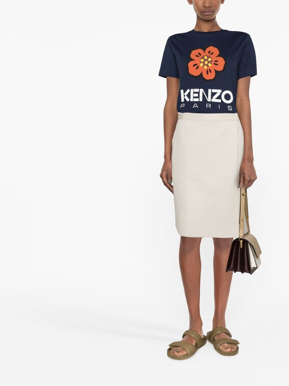 Kenzo T-shirt met bloemenprint - Blauw