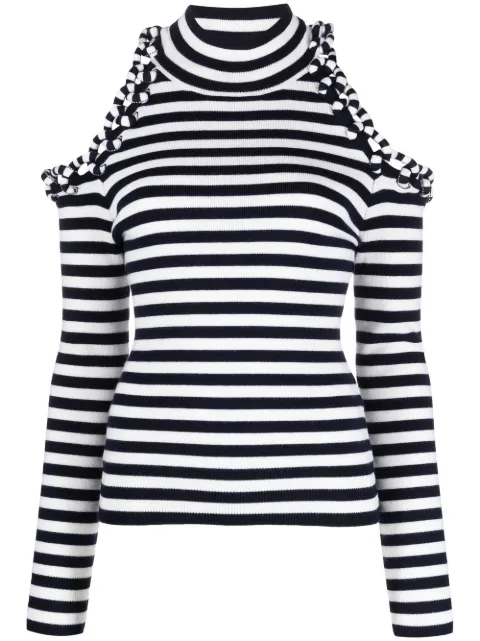 Monse cold-shoulder striped jumper